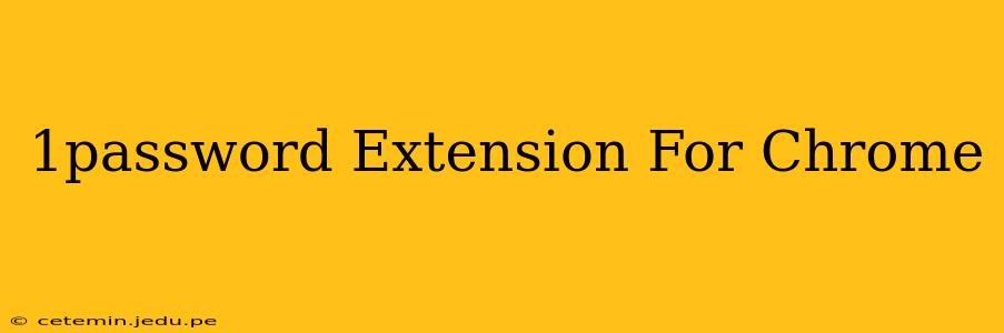 1password Extension For Chrome