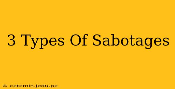 3 Types Of Sabotages
