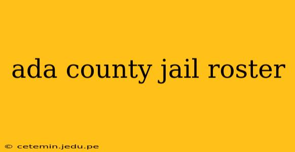ada county jail roster