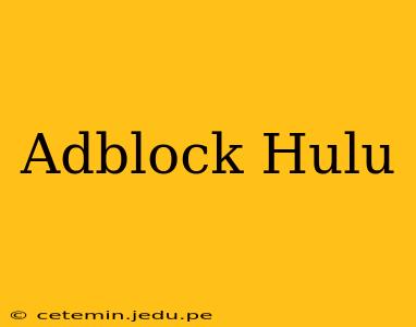 Adblock Hulu