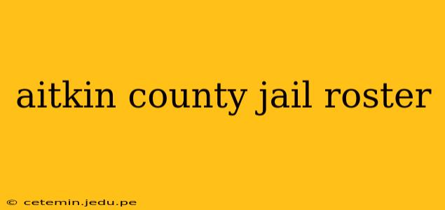 aitkin county jail roster