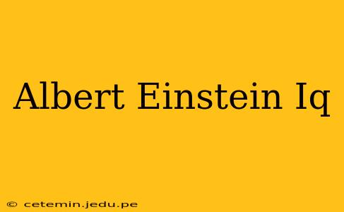 Albert Einstein Iq