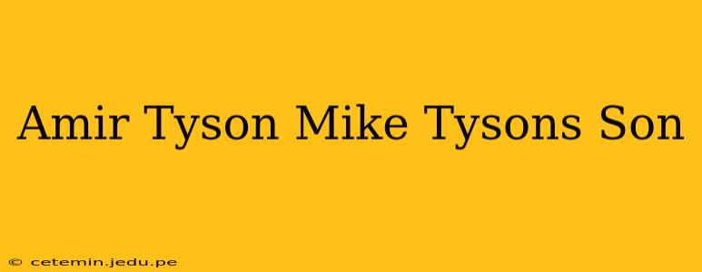 Amir Tyson Mike Tysons Son