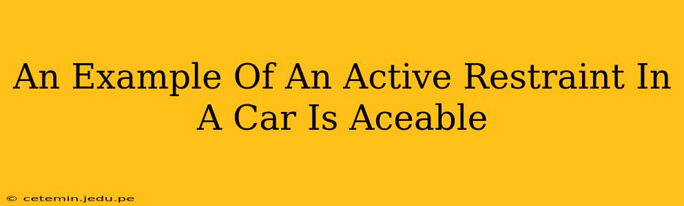 An Example Of An Active Restraint In A Car Is Aceable