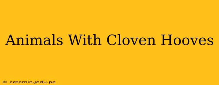 Animals With Cloven Hooves