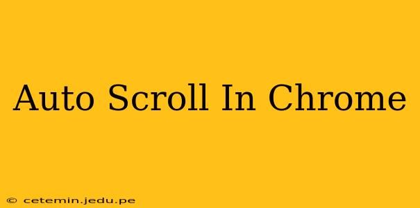 Auto Scroll In Chrome