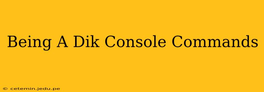Being A Dik Console Commands