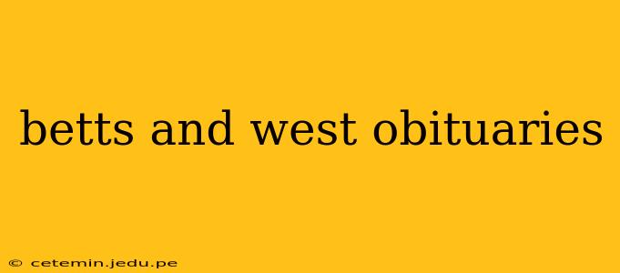 betts and west obituaries