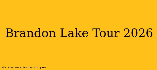 Brandon Lake Tour 2026