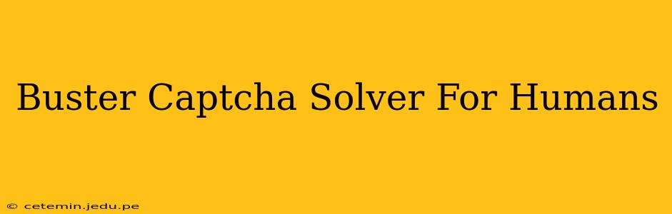 Buster Captcha Solver For Humans