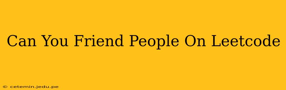 Can You Friend People On Leetcode