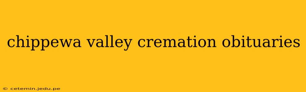 chippewa valley cremation obituaries