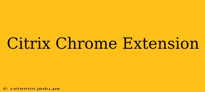 Citrix Chrome Extension