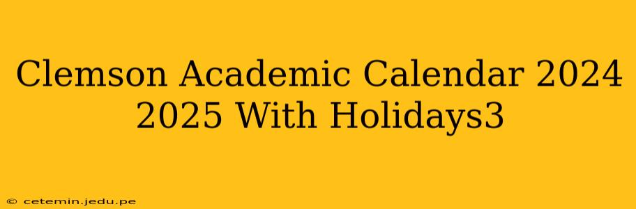Clemson Academic Calendar 2024 2025 With Holidays3