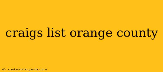 craigs list orange county