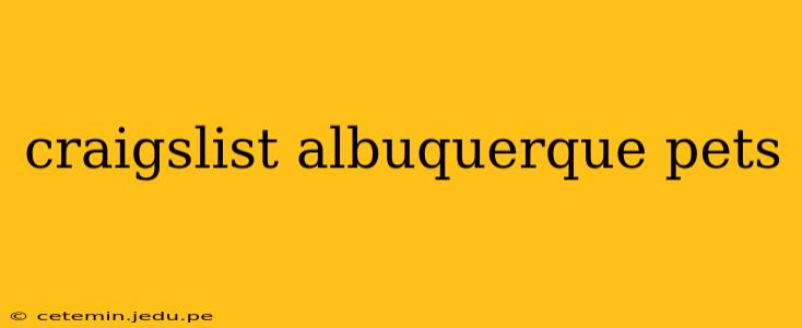 craigslist albuquerque pets