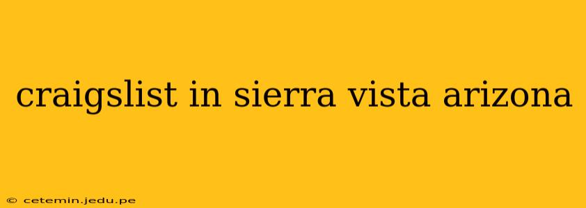 craigslist in sierra vista arizona