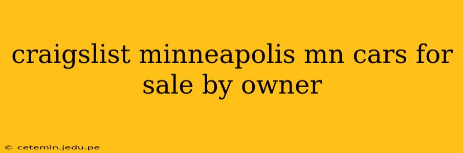 craigslist minneapolis mn cars for sale by owner
