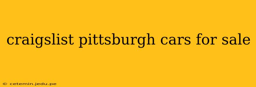 craigslist pittsburgh cars for sale