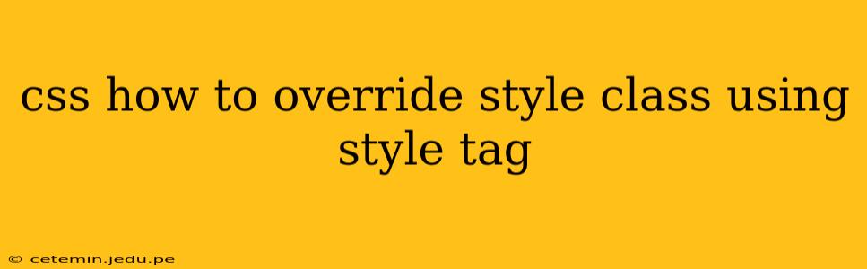 css how to override style class using style tag