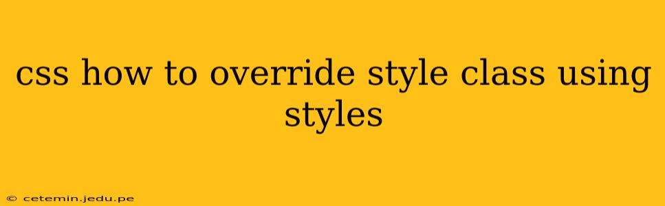 css how to override style class using styles