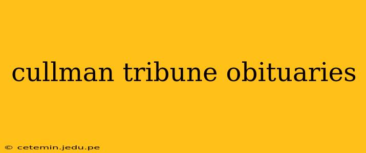 cullman tribune obituaries