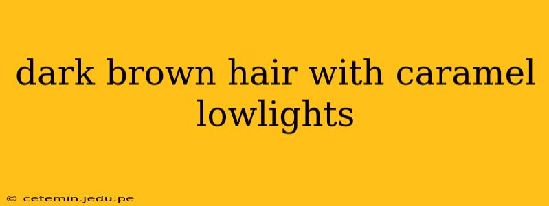 dark brown hair with caramel lowlights
