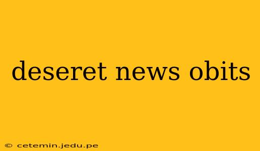 deseret news obits