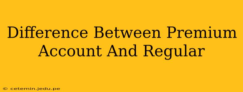 Difference Between Premium Account And Regular
