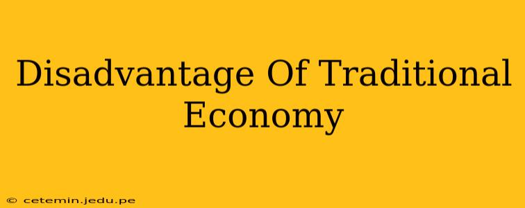 Disadvantage Of Traditional Economy
