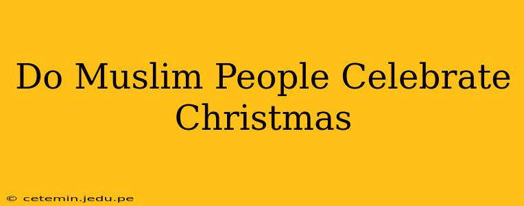 Do Muslim People Celebrate Christmas