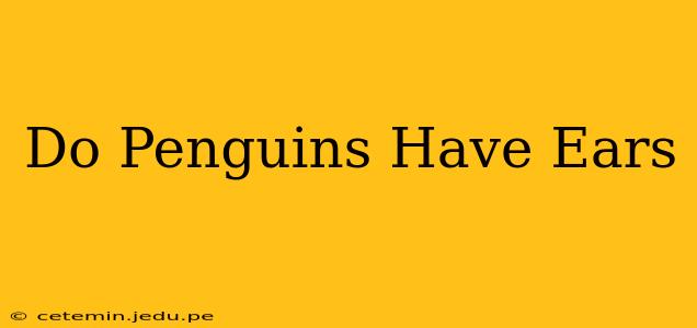 Do Penguins Have Ears