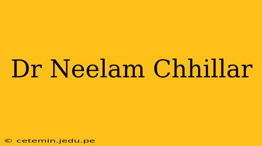 Dr Neelam Chhillar