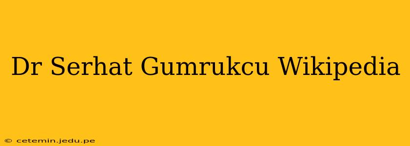 Dr Serhat Gumrukcu Wikipedia