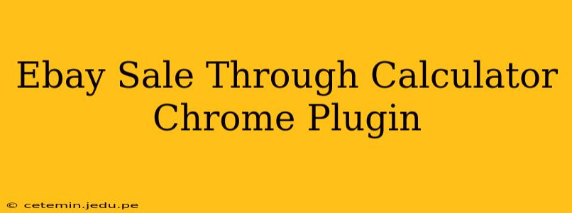 Ebay Sale Through Calculator Chrome Plugin