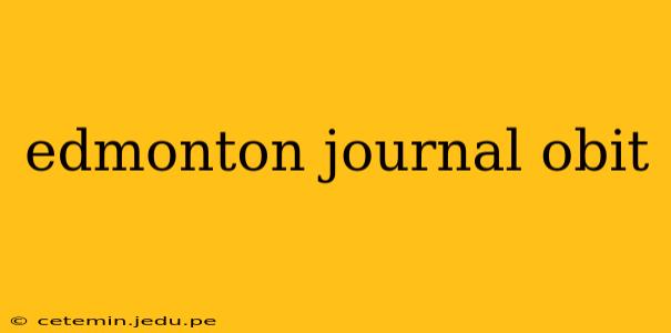 edmonton journal obit