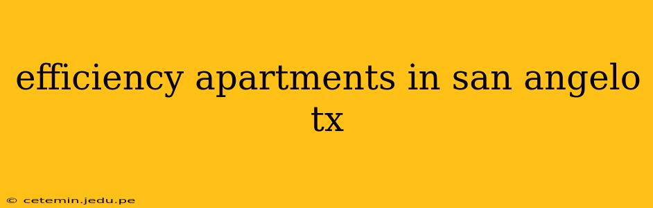 efficiency apartments in san angelo tx