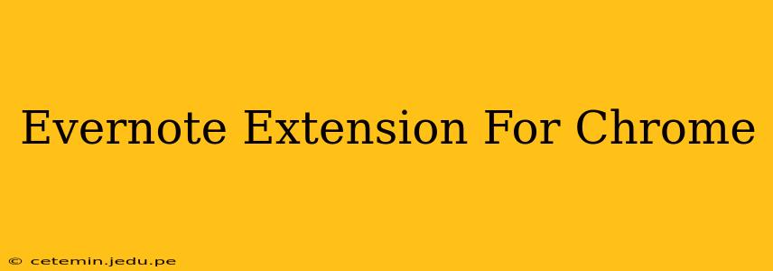 Evernote Extension For Chrome
