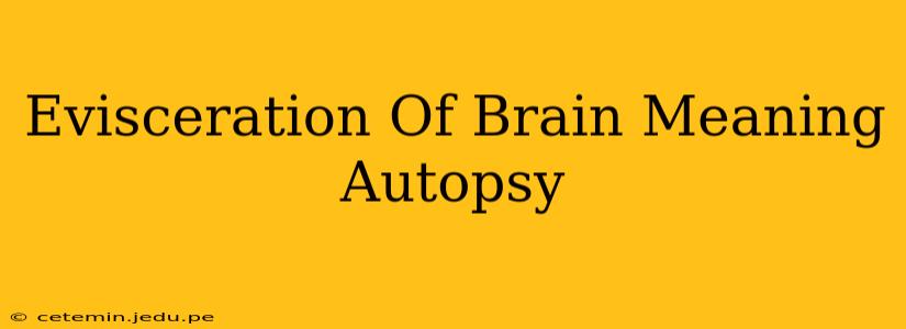 Evisceration Of Brain Meaning Autopsy