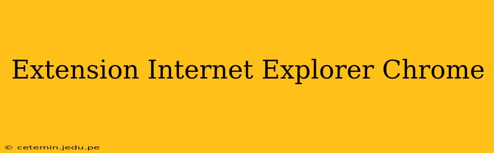 Extension Internet Explorer Chrome