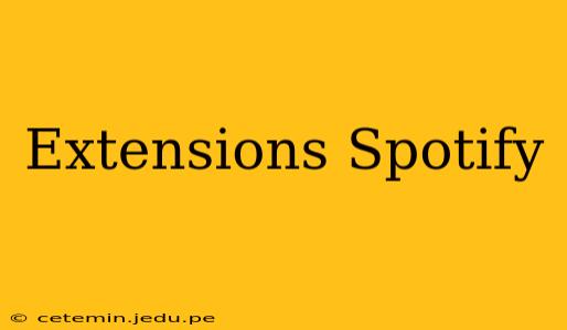 Extensions Spotify