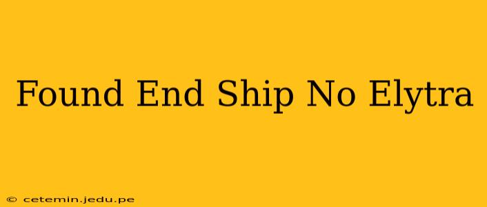 Found End Ship No Elytra