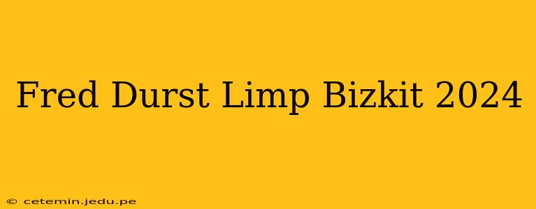 Fred Durst Limp Bizkit 2024