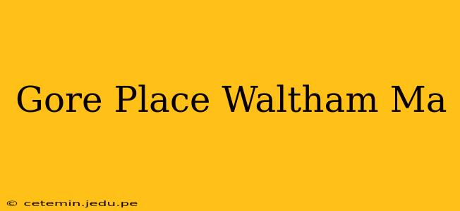 Gore Place Waltham Ma