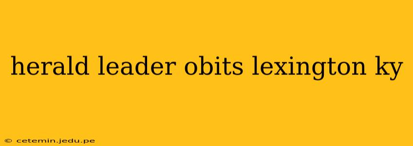 herald leader obits lexington ky