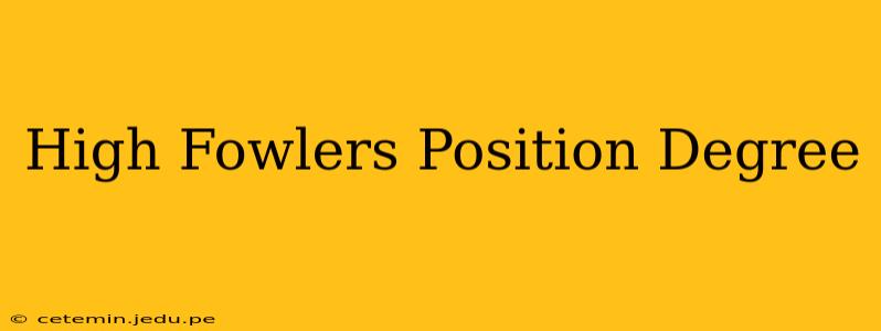 High Fowlers Position Degree