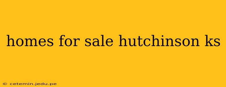 homes for sale hutchinson ks
