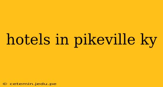 hotels in pikeville ky
