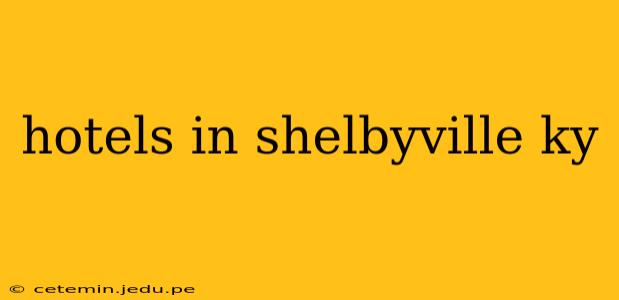 hotels in shelbyville ky
