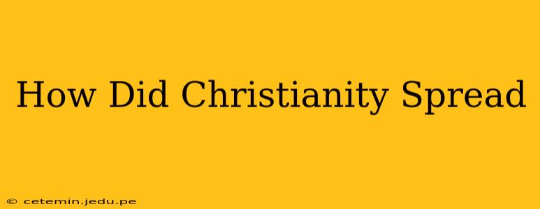 How Did Christianity Spread